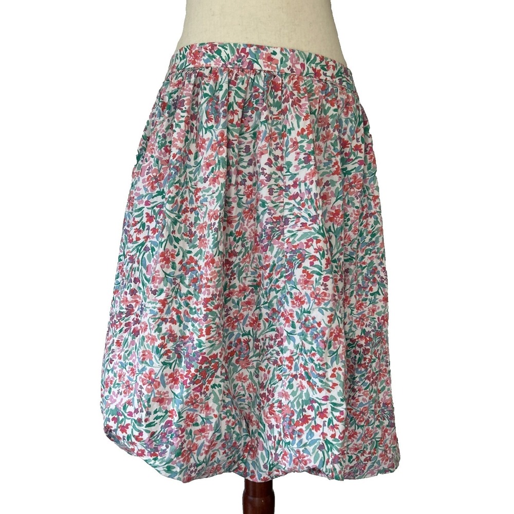 J.Crew J. Crew Skirt Large Floral Bubble Midi Cottagecore Dainty Bubble Hem